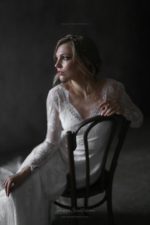 Роскошное свадебное платье со шлейфом от Anna Skoblikova