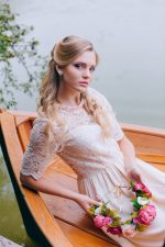 Свадебное платье из кружева и шелка от Anna Skoblikova