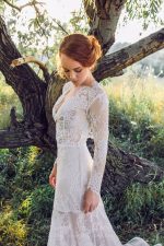 Свадебное платье силуэта русалка из кружева с ромбом  от Anna Skoblikova